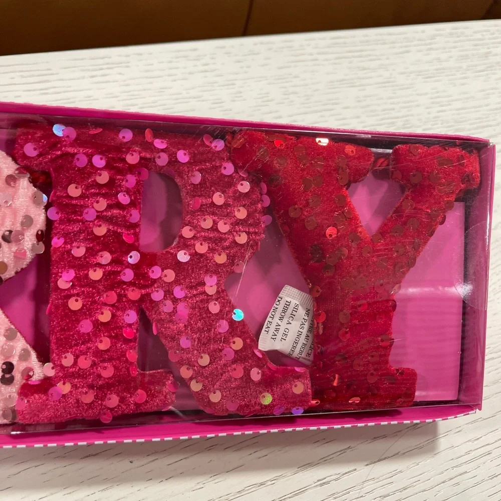 Pink Christmas Merry & Bright Sequin 6ft Garland NWT